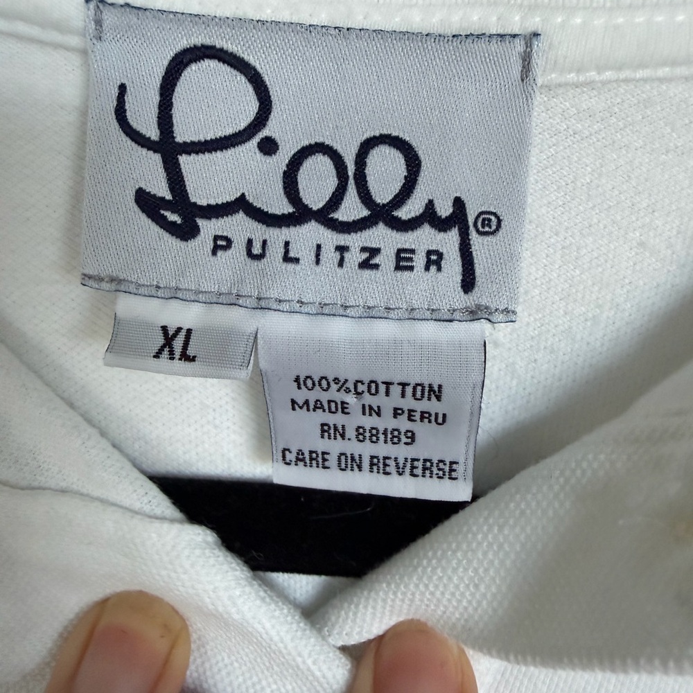 Lilly Pulitzer White Short Sleeve Polo - Picture 3 of 4